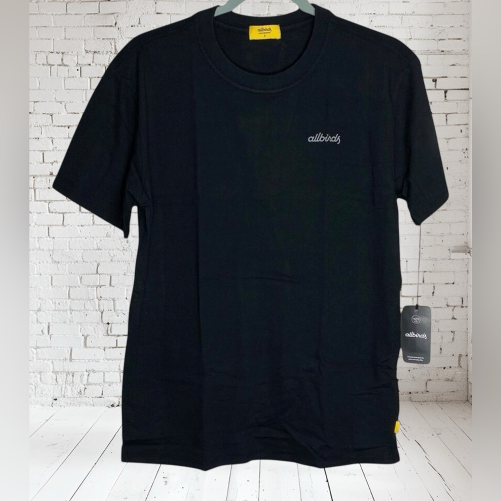 Allbirds Allgood Cotton Logo Tee XS NWT | Natural Black Men’s Minimalist Top